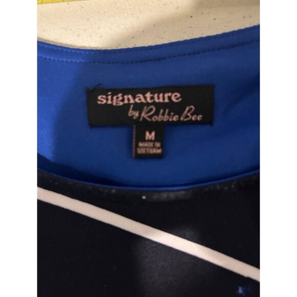 Signature by Robbie Bee Navy Blue Dress - Size M - Picture 4 of 9